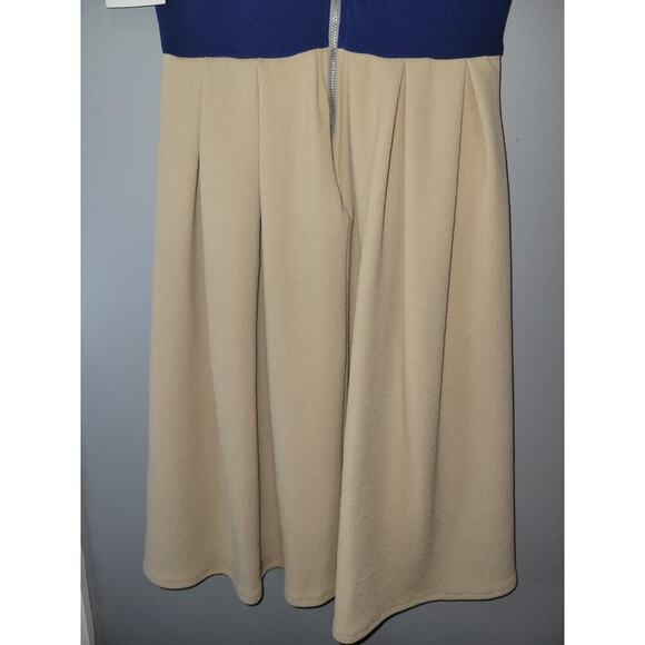 LulaRoe Amelia Womens XS Fit Flare Back Zip Colorblock Short Sleeve Knee Dress - Picture 11 of 15